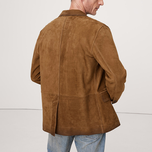 NAFA Customize Brown <strong>Black</strong> Best Quality Nubuck <strong>Suede</strong> Goat Skin Leather Blazer <strong>Jacket</strong> for Men - Product Image 2
