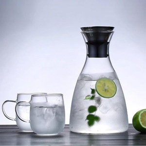 Jarra de agua fría de vidrio de borosilicato de alta resistencia, 1.5L, apta para lavavajillas, para fiestas y uso en verano - Product Image 1