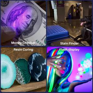 글로우 디스크 골프 라이트 UV 손전등 51 LED 395nm 휴대용 블랙라이트 바이오 애완 동물 얼룩 전갈 소변 토마토 뿔벌레 감지기 - Product Image 5