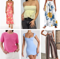 Vêtements coréens tendance pour femmes : lot de vêtements mixtes, crop tops, vêtements en vrac, assortiment de vêtements, stock de vêtements