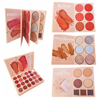 Vente de gros Livres de fards à paupières 43 couleurs, Livres de maquillage à quatre couches de dessins animés, Plaques de contour multifonctionnelles Blush et surligneur
