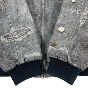 Chaqueta con Capucha Acolchada de Mezclilla Desgastada <span class=keywords><strong>para</strong></span> <span class=keywords><strong>Hombre</strong></span> LEDUO, Estilo Urbano - Product Image 2