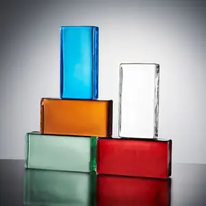 Hot Sale Colorful 50*100*200mm Color Hot-Melt Crystal Glass Block Glass Brick Wall