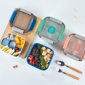 Custom Logo Double-Layer Bento <b>Lunch</b> <b>Box</b>, Leak-Proof BPA-Free Meal Prep Container with Snap Locks for Office & School - Product Image 2