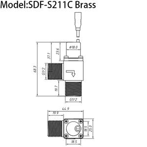 Goldenland صمام لولبي نحاسي صغير قابل للطيّ تيار مستمر 6 فولت ، G1/2 صمام تشغيل تجريبي لخيط الذكور لصنبور المياه بدون لمس - Product Image 4
