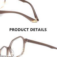 Montures de lunettes surdimensionnées en acétate bicolore dégradé, en stock, lunettes optiques de haute qualité, service OEM ODM