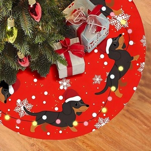 Jupe de sapin de Noël YUELIAN rouge et noire avec flocons de neige pour la décoration des fêtes - Product Image 4