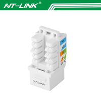 Jack Keystone Slim Cat6 UTP 90 Gradi 110 IDC da 3U a 50U Modulo RJ45 Placcato Oro 250MHz 1000Mbps per Placca a Muro e Patch Panel