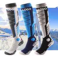 Chaussettes hautes chaudes au genou avec logo de qualité supérieure Chaussettes de sport en laine à conception épaisse Chaussettes de ski personnalisées