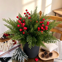 Plantes artificielles de Noël 2026, verdure, bouquets d'aiguilles de pin, plantes artificielles au toucher réel pour la décoration de table de Noël à la maison