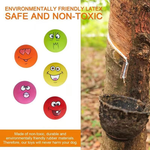 Thân Thiện Với Môi Mềm Cao Su Con Chó Bóng Đồ Chơi Với Khuôn Mặt Vui Nhộn Bền Tiếng Cót Con Chó Con Vật Nuôi Chew Tương Tác Vật Nuôi Nguồn Cung Cấp - Product Image 2