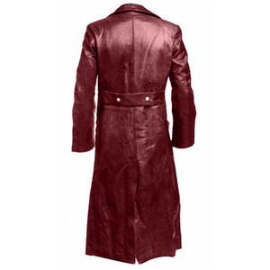 Cappotto in <span class=keywords><strong>Pelle</strong></span> <span class=keywords><strong>Nera</strong></span> Stile Classico Tedesco da Ufficiale della Seconda Guerra Mondiale per Uomo - Product Image 2