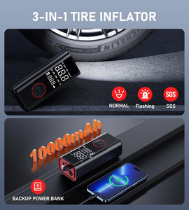 Automatic Electric Car Air Pump 3 In 1 12V DC Cord 6000mAh Battery Power Bank Portable <strong>Compressor</strong> - Product Image 6