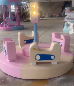 全球主题柔和彩色空心球形旋转木马软玩旋转木马儿童室内游乐区 - Product Image 3