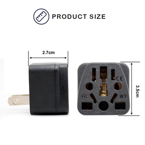 Universele Reisadapter Voor Nema Usa Japans Thailand 2 Pins 10A-250V Industrieel Gebruik Adapter Plug Conversie Plug - Product Image 3