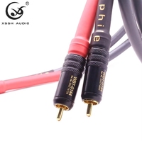 Cordons de signal XSSH YIVO Audiophile Subwoofer Interconnexion HIFI 2 Core OFC 8mm Câble RCA Audio professionnel avec prise RCA WBT