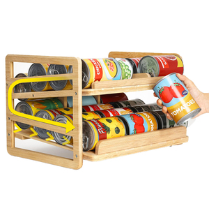 עץ הסיטונאי יכול המארגן כפול שכבה יכול אחסון מתלה במבוק פחיות מחזיק אחסון מארגן - Product Image 1