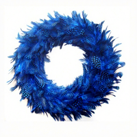 Floral Blue Garland Feather Weihnachts kranz für Home Door Wand fenster Hochzeits feier Halloween Thanksgiving Herbst Herbst Dekor