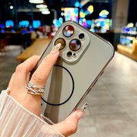 Coque de téléphone magnétique givrée électroplaquée couleur originale pour iPhone 16 15 Pro Max antichoc