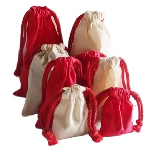 Sac en coton mousseline avec cordon de serrage, emballage cadeau, pochette en toile de coton avec logo personnalisé - Product Image 1