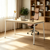 Table de bureau moderne pour cadres avec pieds en métal, design simple, poste de travail pour manager, bureau commercial