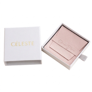 Boîtes à bijoux personnalisées imprimées avec manchon blanc, lettrage doré, pochette en velours rose, emballage cadeau de luxe en gros pour la vente au détail - Product Image 1