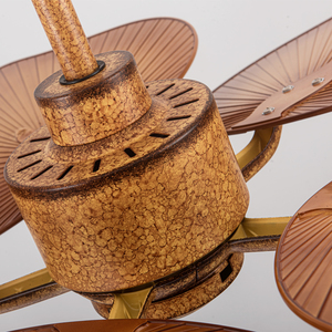 Ventilador de Techo Decorativo de Estilo Americano Antiguo, con Control Remoto y Cadena, 52 Pulgadas, con Aspas de ABS en Forma de Hoja de Palma Tropical, Silencioso, para Hotel - Product Image 4