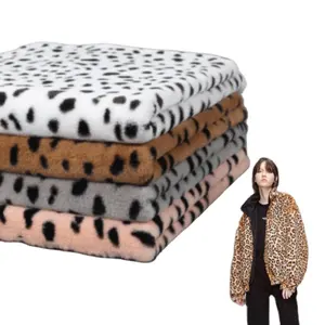 Tecido de veludo estampado de poliéster, 100%, malha, animal, estampado, tecido de lã, leopardo, veludo, pv, lã, curta, tecido veludo