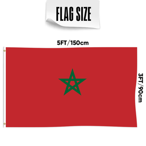 <span class=keywords><strong>Bandera</strong></span> de Marruecos impresa personalizada de un solo lado de 3x5 pies, personalizable para todas las pancartas nacionales y banderas de exhibición. - Product Image 1