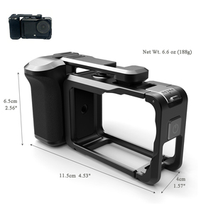 Gabbia Professionale per Fotocamera Osmo Action 6 con Impugnatura Street Grip in Alluminio CNC, Cold Shoe e Foro Filettato da 1/4 di Pollice - Product Image 3