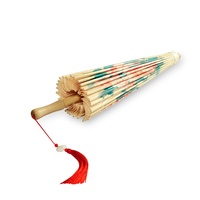 Parasol de danse photographique décoratif de style chinois, fait main en bambou et papier huilé