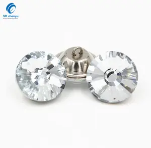 Toptan 20mm açık güneş çiçek kristal Flatback düğmeler kanepe cam elmas düğmesi