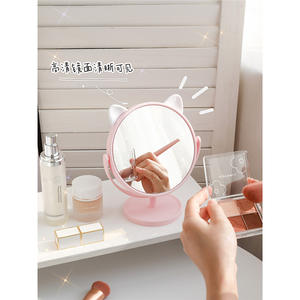 Miroir de maquillage mignon en forme d'oreilles de lapin, miroir rond de bureau pour la maison, le bureau, le dortoir des étudiants, cadeau - Product Image 4