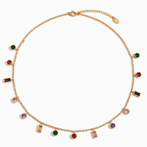 Nuevo Collar con Colgante de Zirconia de Color, Estilo Lujoso y Ligero, Acero Inoxidable, para Mujer, Joyería de Moda, Venta al Por Mayor 2026 - Product Image 6