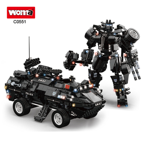 C0551 Sinh Viên Trẻ Em Giáo Dục 2 Trong 1 Robot Thành Phố Cảnh Sát Swat Bọc Thép Bảo Vệ Xây Dựng Khối Câu Đố Thiết Lập - Product Image 4