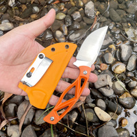 LHZ014 Orange manche creux lame de couteau fixe couteau de bushcraft survie G10 D2 extérieur couteaux d'autodéfense avec gaine kydex