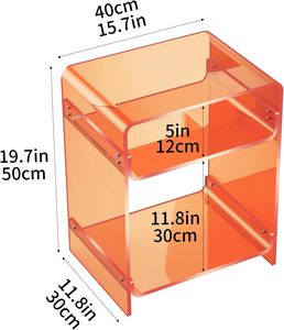 Eco-Friendly Clear Acrylic <strong>Record</strong> <strong>Player</strong> Nightstand/End <strong>Table</strong> with Storage Shelf for Home or Shop Display - Product Image 4