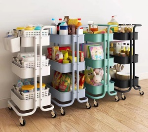 Modern Metal Rolling Utility Storage <strong>Cart</strong> with Handles Craft Organizer for Kitchen Tableware <strong>Spices</strong> Coffee Wine - Product Image 2