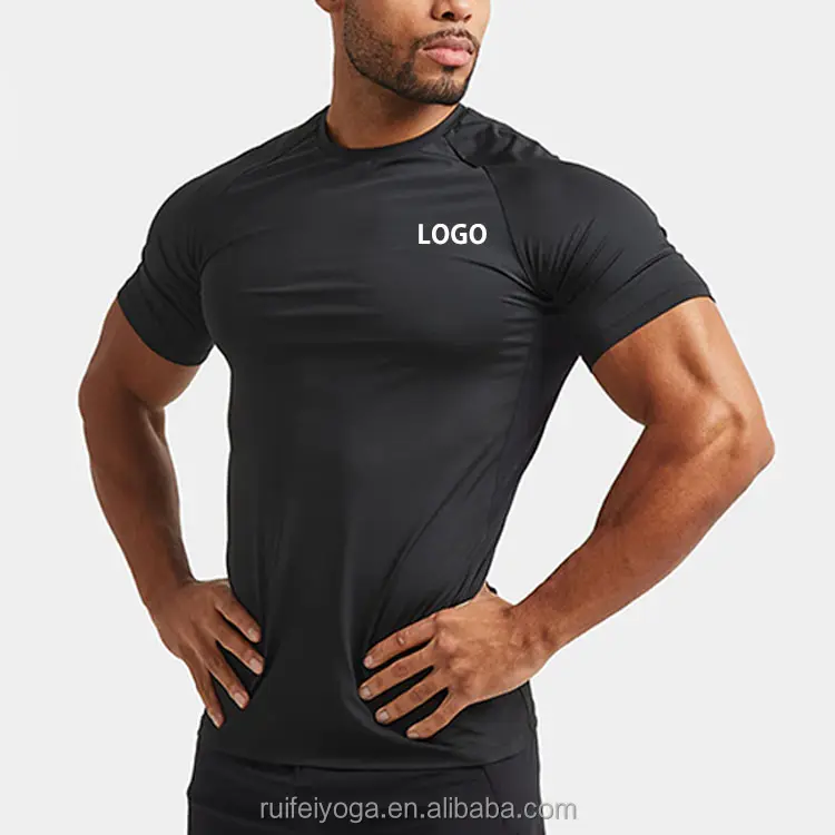 Custom High Quality Men Clothing Breathable Summer Moisture-Wicking Stretch Daily Fit Short Sleeves Tee Oversized Gym T Shirt