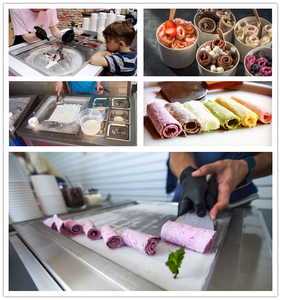 Thiết Bị Làm Đá Chiên Tức Thì Để Bàn Nhỏ Máy Cuộn Maquina De Helado A La Planchaam Dụng Cụ Làm Kem Vuông Lạnh Cho Xe Tải - Product Image 4