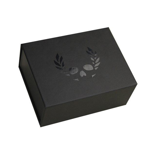 Wholesale Custom Full Rigid Cardboard Magnet Lid Packaging Boxes UV-coating Closure Folding Luxury Black Flip Magnetic Gift Box