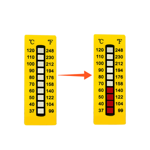 Custom Voedsel Omkeerbare Thermometer Hoge Temperatuur Monitoring Sensor <span class=keywords><strong>Indicator</strong></span> Zelfklevend Label Gevoelige Kleur Veranderende Sticker - Product Image 1