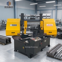 Machine à scier à ruban automatique à angle réglable 0-60 °   Découpe de métal CNC GB4230x par Mingchuang