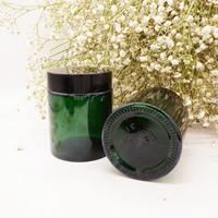Pots en verre écologique vert Original 1 once, 100g, de haute qualité, cosmétique