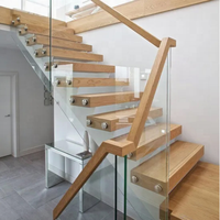 Escalier flottant moderne de Foshan, escalier droit personnalisé avec poutre simple et garde-corps tubulaire pour bureau intérieur