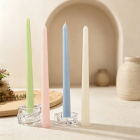 Ensemble de bougies coniques colorées macaron, 4 bougies longues en paraffine sans fumée, pour Thanksgiving, Pâques, Diwali, mariages, décoration de la maison
