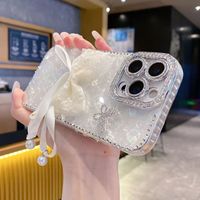 Coque de téléphone en TPU antichoc avec nœud papillon en diamant pour iphone 16 15 14 13 12 11 Pro Max
