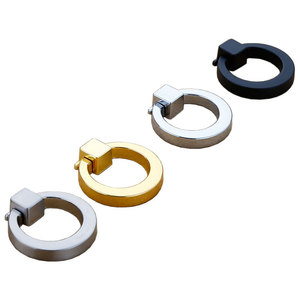Lcedis Ring Handle Zinc Alloy Plated <b>Wardrobe</b> Drawer Furniture Hardware Minimalist Design - Product Image 5
