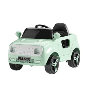 Cheap children's electric four-wheel car 6v RC 1-3 years old baby slide charging with push hand toy car