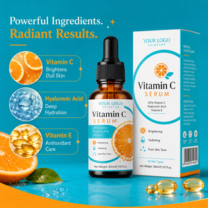 Private Label Vitamin C <b>Serum</b> Custom Formula Brightening Hydrating Skin Care Niacinamide Hyaluronic Acid Daily <b>Face</b> <b>Serum</b> - Product Image 1